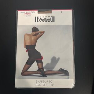 Wolford Black Shape-Up 10 Control Top Tights